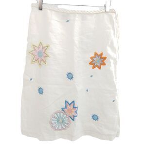 Irish linen embroidered skirt size 8